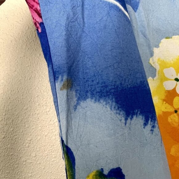 Jams World Hawaii Ravishing Floral V-Neck Rayon Tank Dress Womens Small STAINS - Picture 7 of 11